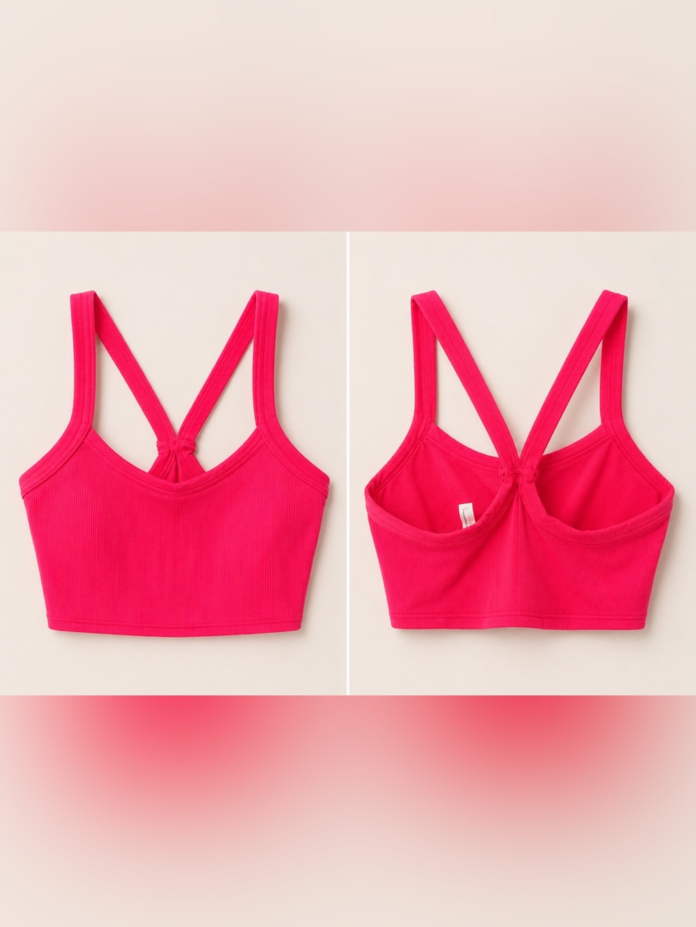 Free People Ribbed Pink Cropped Tank